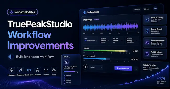 TruePeakStudio Workflow Improvements